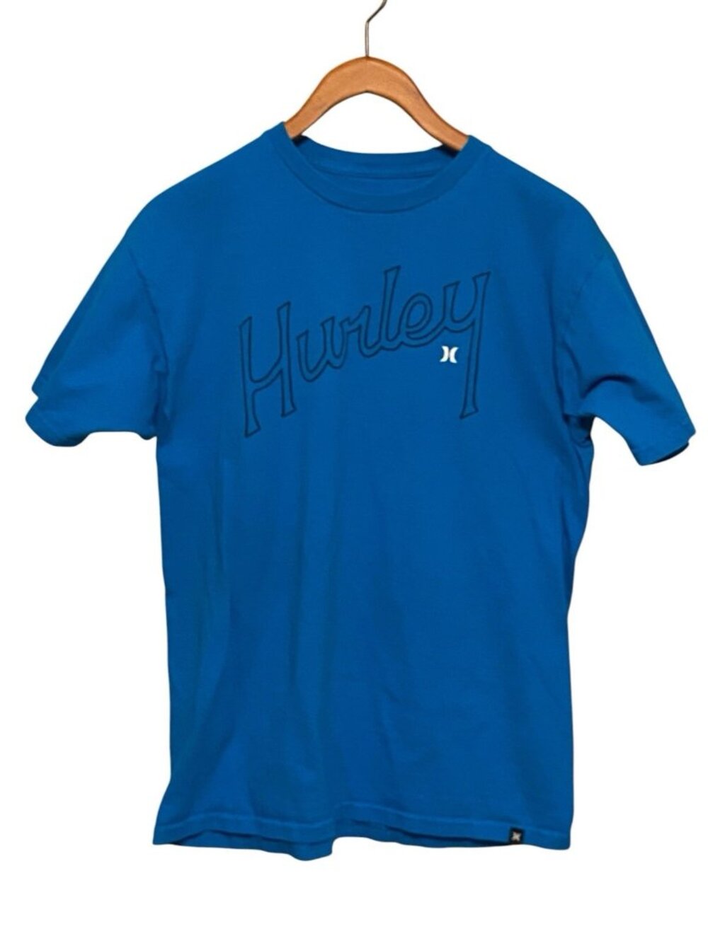 Hurley T-Shirt Men's Medium Teal Blue Logo Graphic Short Sleeve Surf Skate